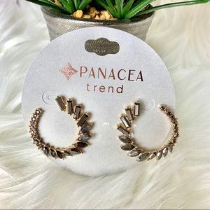 Panacea Pave Baubles Greek Halo Earrings